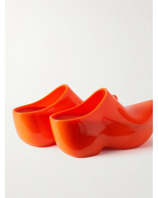 Balenciaga Orange Technoclog Rubber Clogs for men