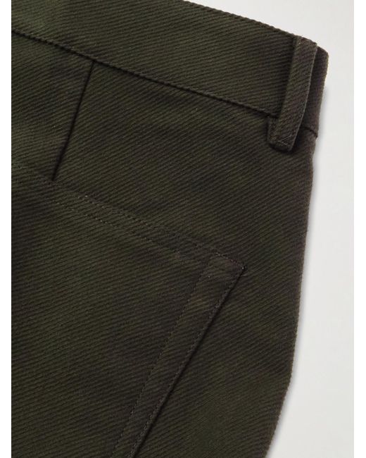 Rick Owens Green Geth Straight-Leg Brushed Cotton-Twill Trousers for men