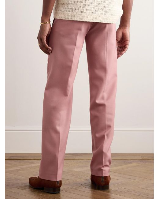 Pantaloni a gamba dritta in twill Mike di Séfr in Pink da Uomo