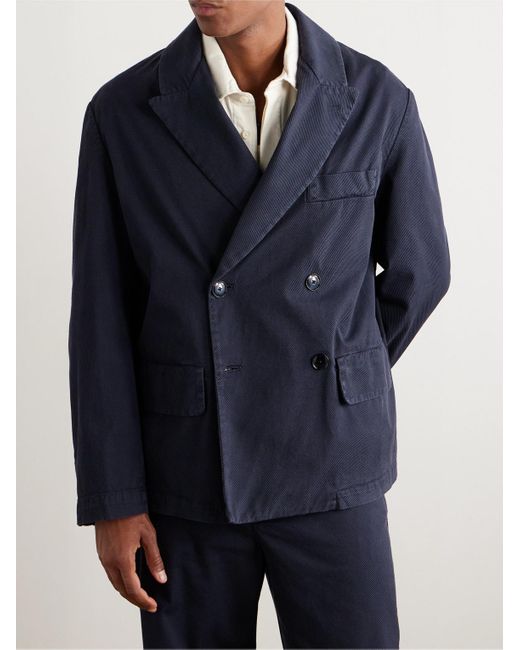 Barena Brawler doppelreihige Oversized-Anzugjacke aus Whipcord aus einer Baumwollmischung in Blue für Herren