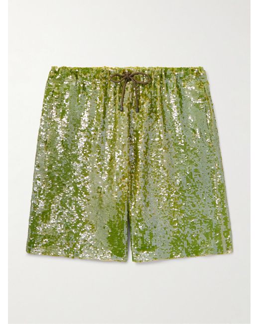 Bermuda A Gamba Dritta di Dries Van Noten in Green da Uomo