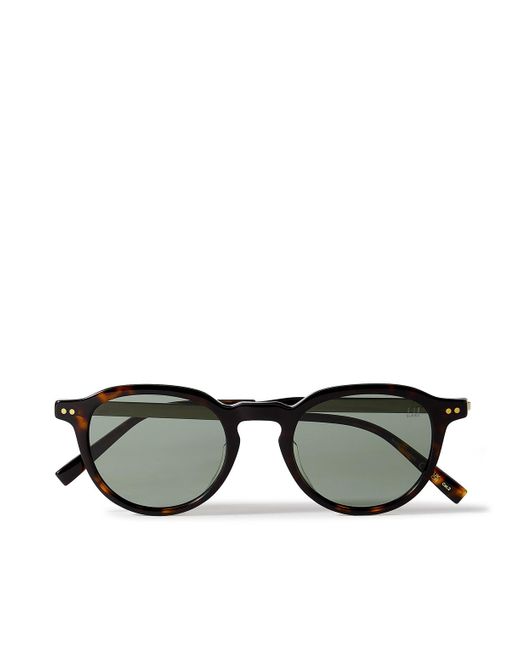 Dunhill Black Round-frame Tortoiseshell Acetate And Gold-tone Sunglasses for men