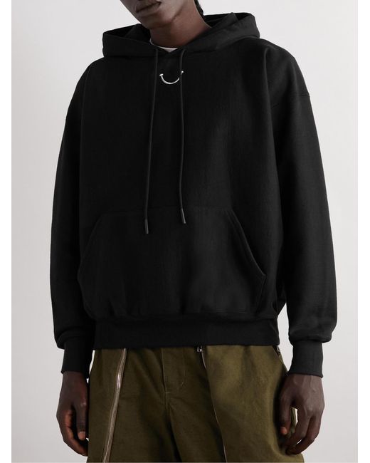READYMADE Black Logo-Print Embroidered Cotton-Blend Jersey Hoodie for men