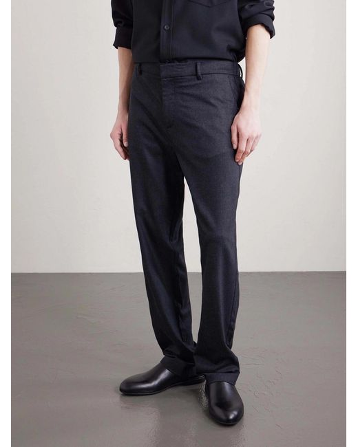 Sunspel Blue Tapered Stretch Wool And Cashmere-Blend Flannel Trousers for men