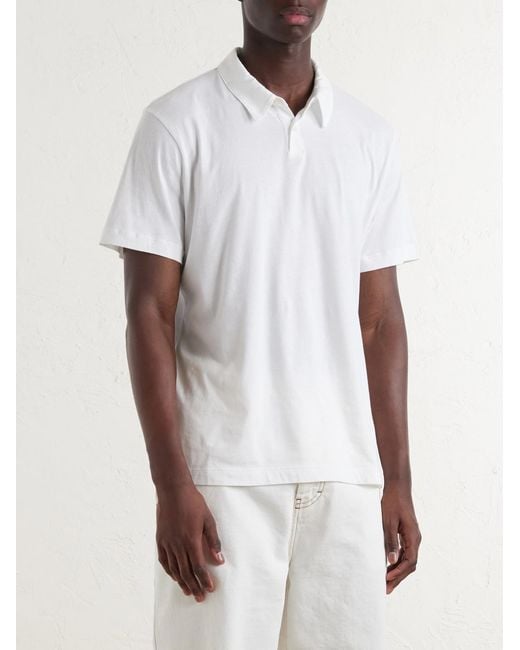 James Perse White Lotus Cotton-jersey Polo Shirt for men