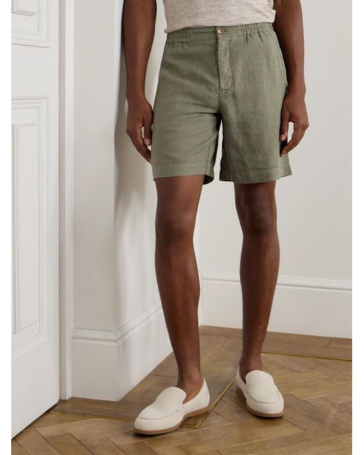 Mr P. Green Straight-Leg Linen Shorts for men