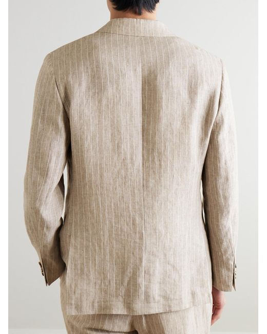 Mr P. Natural Striped Linen Suit Jacket for men