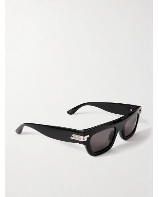 Bottega Veneta Black Sculptural Square-Frame Acetate Sunglasses for men