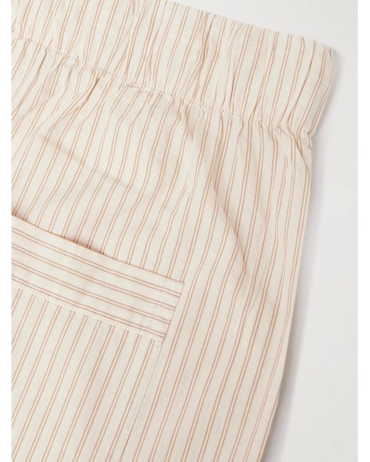 Tekla Natural Birkenstock Straight-leg Pleated Striped Organic Cotton-poplin Pyjama Bottom for men