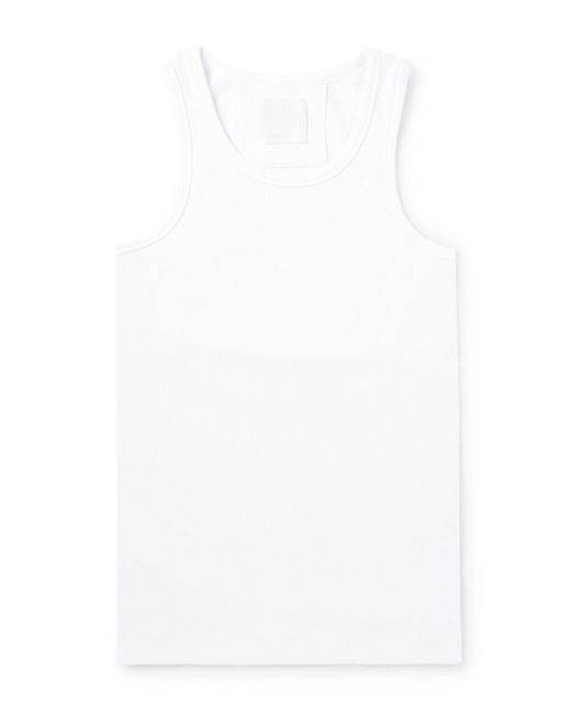 Givenchy White Slim-fit Ribbed Stretch-cotton Tank Top for men