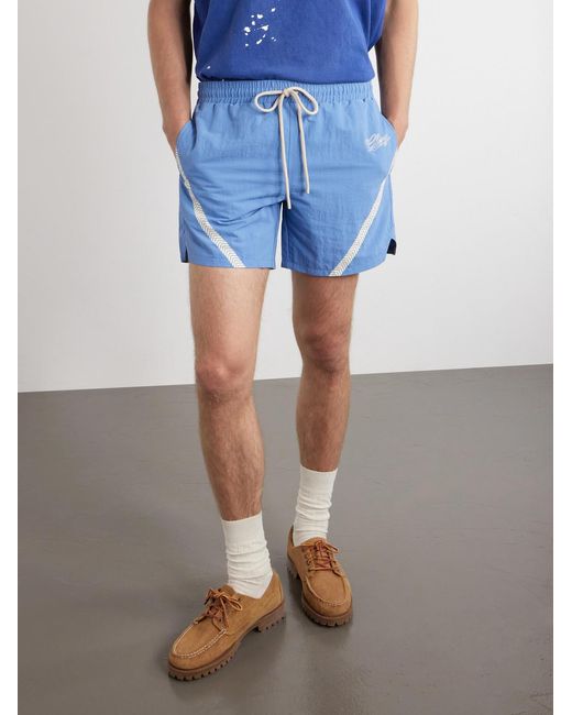 CHERRY LA Blue Logo-Printed Woven Straight-Leg Shorts for men