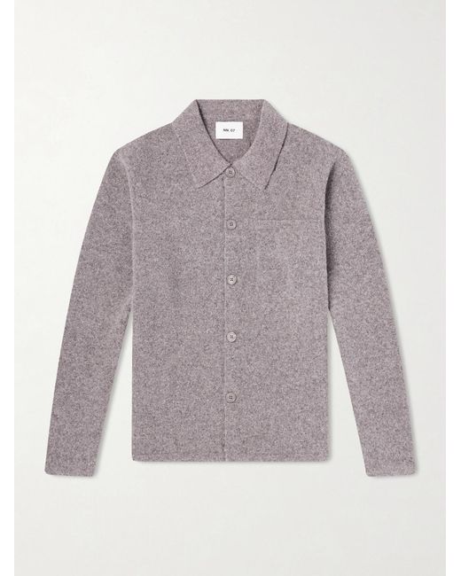 NN07 Purple Jonas 6683 Wool Cardigan for men