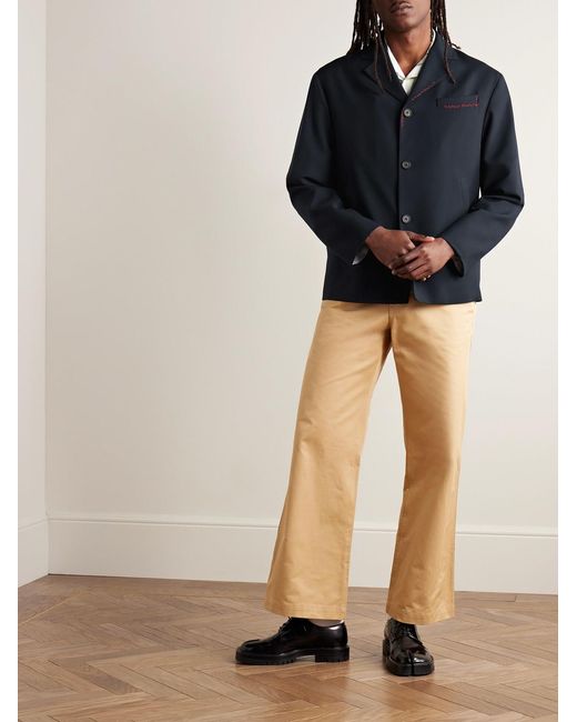 Marni Blue Unstructured Wool Blazer for men