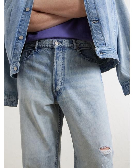 Auralee Blue Wide-Leg Jeans for men