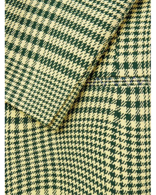 Blazer doppiopetto in misto lana pied-de-poule di Burberry in Green da Uomo