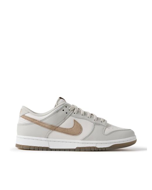 Nike White Dunk Low Retro Se Suede-trimmed Leather Sneakers for men