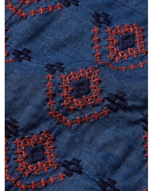 Blouson in chambray di cotone con ricami Bowie di YMC in Blue da Uomo