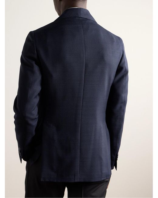 De Petrillo Schmal geschnittene Smokingjacke aus einer Schurwoll-Mohairmischung mit Schalkragen in Blue für Herren