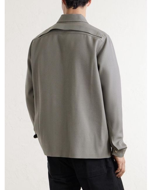 Rick Owens Gray Brad Wool-Drill Jacket for men