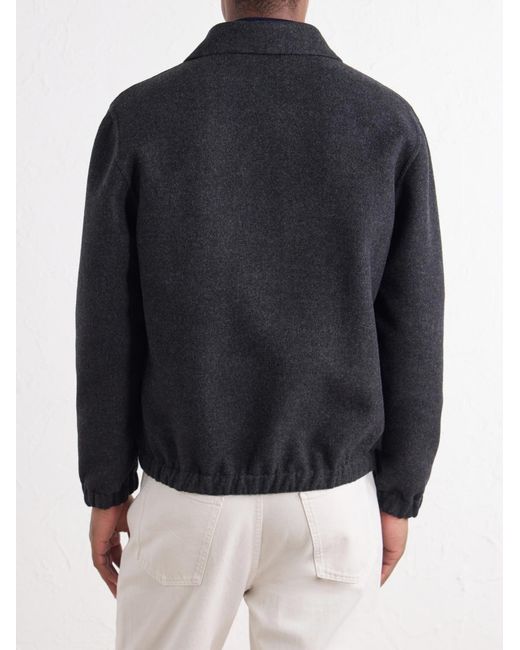 Eleventy Black Wool Bomber Jacket for men