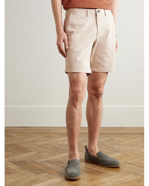 Mr P. Natural Straight-Leg Garment-Dyed Cotton-Blend Twill Bermuda Shorts for men