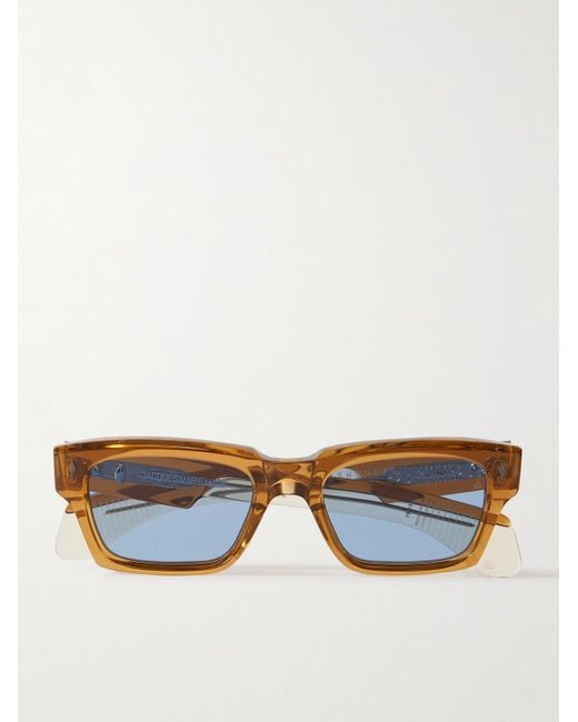 Jacques Marie Mage Brown Ashcroft Rectangular-Frame Acetate Sunglasses for men
