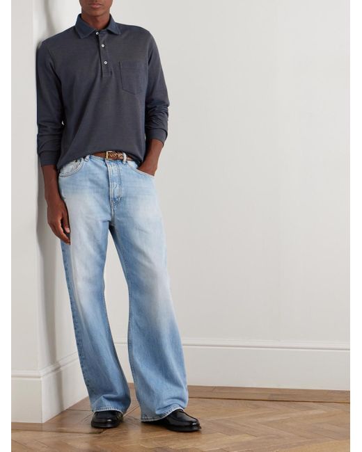 Sid Mashburn Blue Pima Cotton-Piqué Polo Shirt for men