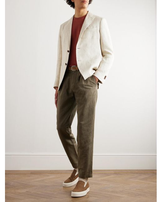 Incotex Natural Montedoro Slim-fit Unstructured Linen Blazer for men