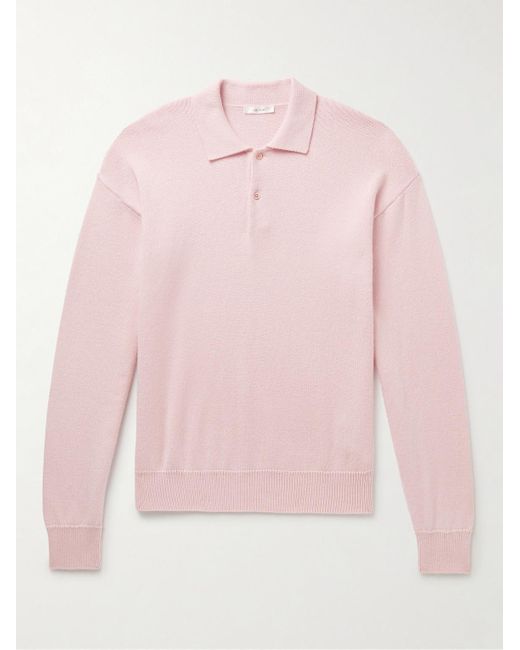 The Row Pink Joyce Cotton And Cashmere-blend Polo Shirt for men