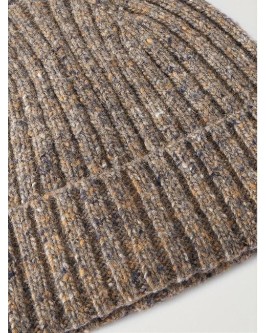Hartford Beanie aus einer Wollmischung in Rippstrick in Natural für Herren