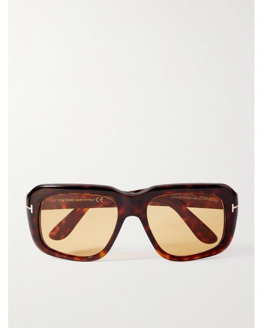 Tom Ford Brown Round-frame Tortoiseshell Acetate Sunglasses for men
