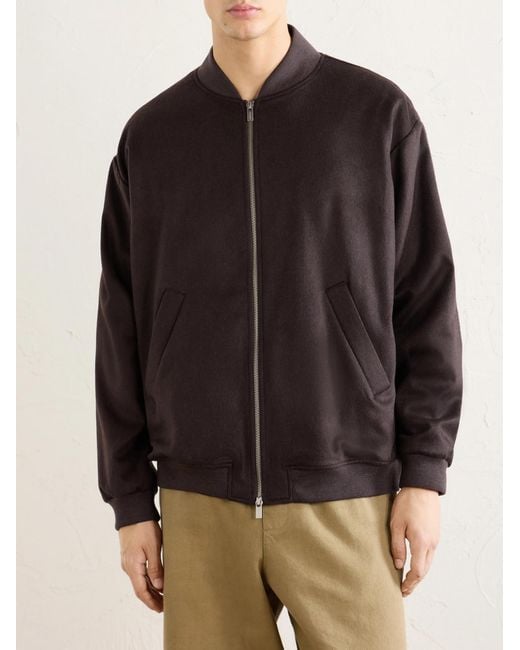 Barena Brown Cashmere Bomber Jacket for men