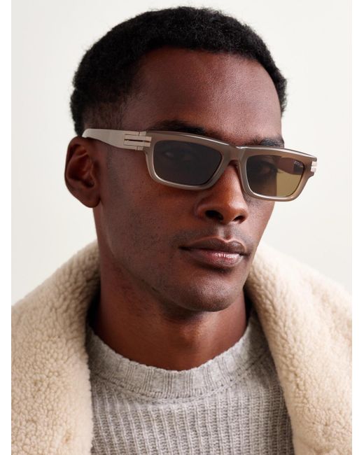 Zegna Brown Square-Frame Acetate Sunglasses for men
