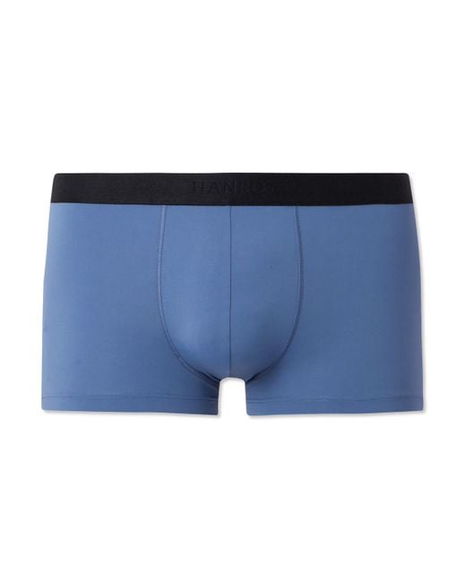 Hanro Blue Micro Touch Stretch-jersey Boxer Briefs for men