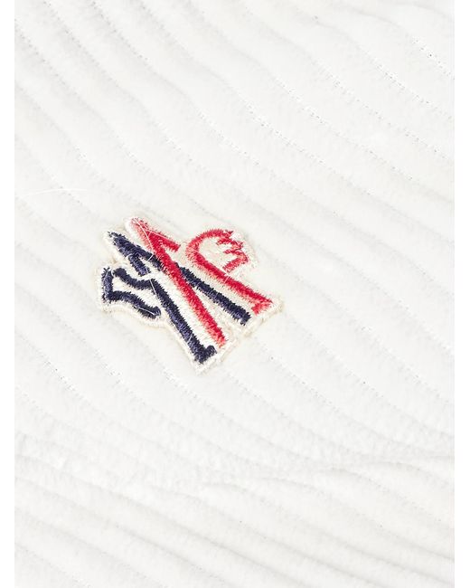 Moncler Natural Logo-Appliquéd Cotton-Blend Corduroy Hoodie for men