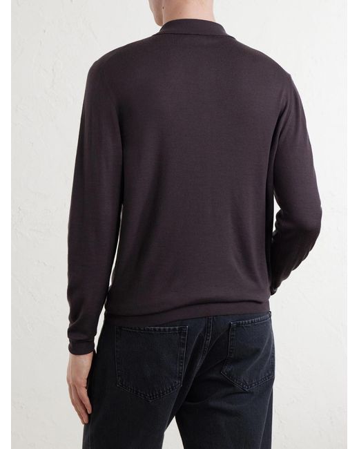 Canali Blue Wool Polo Shirt for men