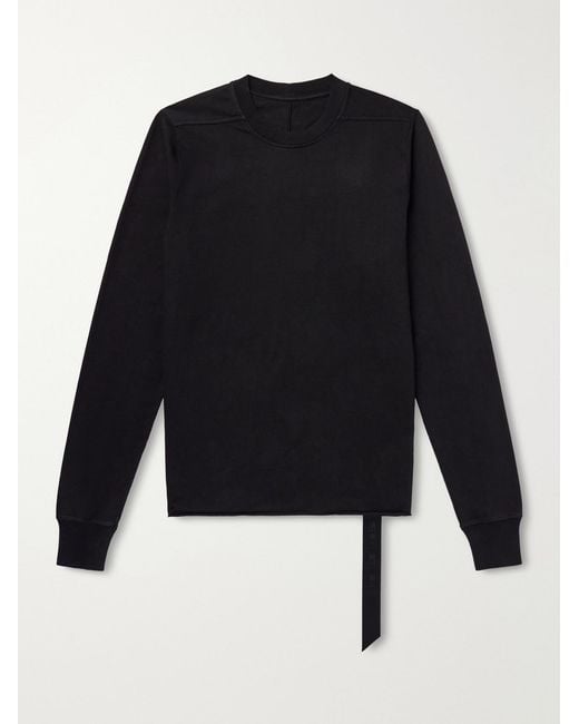 Rick Owens Black Cotton-Jersey Sweatshirt for men