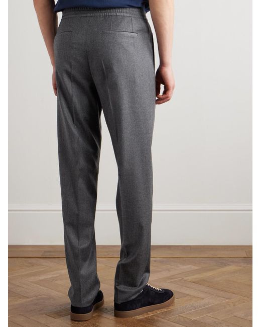 Lardini Gerade geschnittene Hose aus einer Stretch-Schurwoll-Kaschmirmischung mit Kordelzugbund und Falten in Gray für Herren