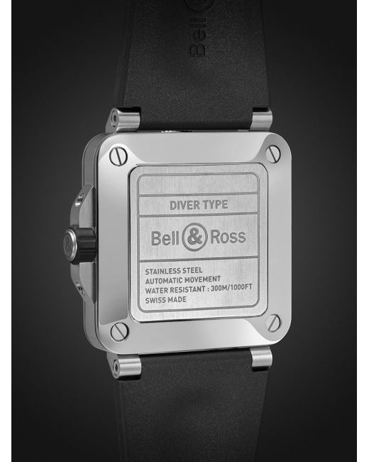Bell & Ross Black Br-03 Diver Automatic 42Mm Stainless Steel And Rubber Watch, Ref. No. Br03A-D-Bl-St/Srb for men