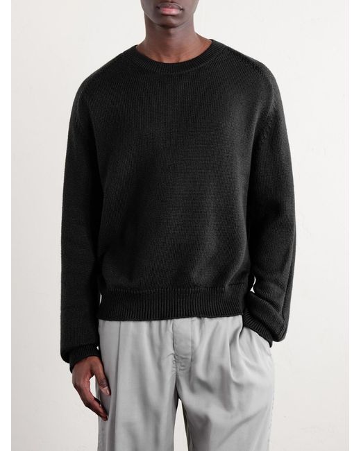 Our Legacy Black Knitted Cotton Sweater for men