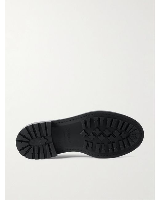 Saint Laurent Black Lino Leather Derby Shoes for men
