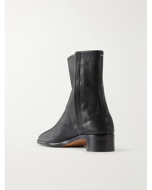 Maison Margiela Black Tabi Split-Toe Full-Grain Leather Boots for men
