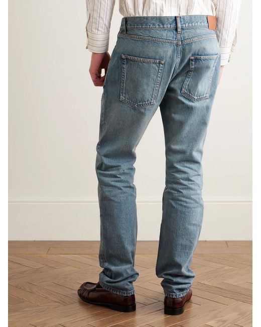 Saint Laurent Blue Slim-Fit Distressed Jeans for men