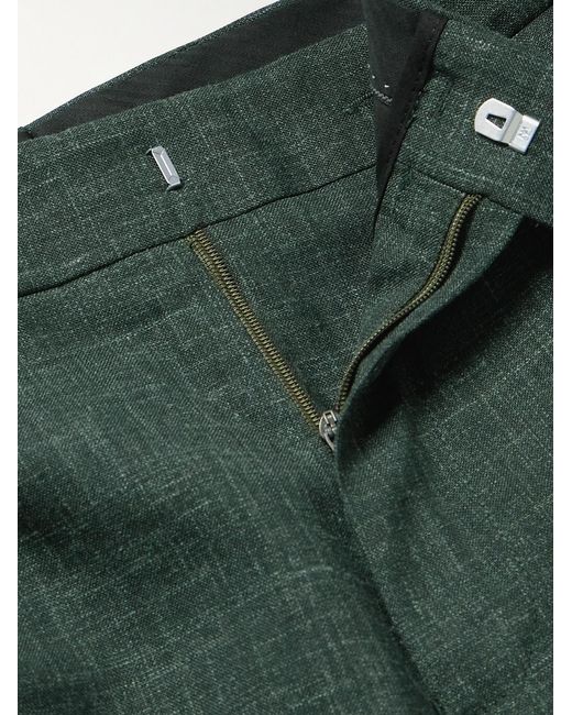 Mr P. Green Mike Straight-Leg Pleated Wool, Silk And Linen-Blend Suit Trousers for men