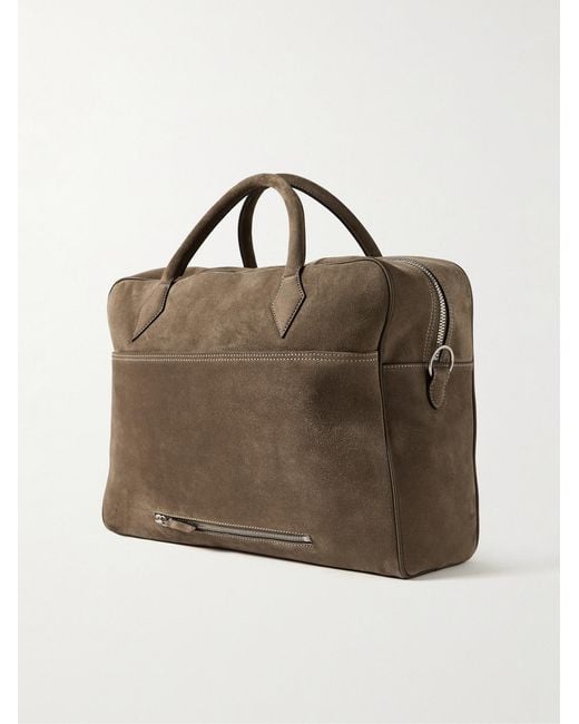Metier Brown Closer All Day Suede Briefcase for men