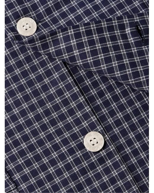 Derek Rose Blue Braemar 32 Checked Brushed Cotton-twill Pyjama Set for men