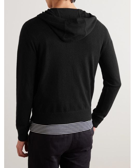Mr P. Black Wool And Cashmere-blend Zip-up Hoodie for men