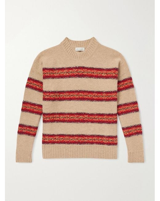 Dries Van Noten Natural Master Striped Alpaca-blend Sweater for men