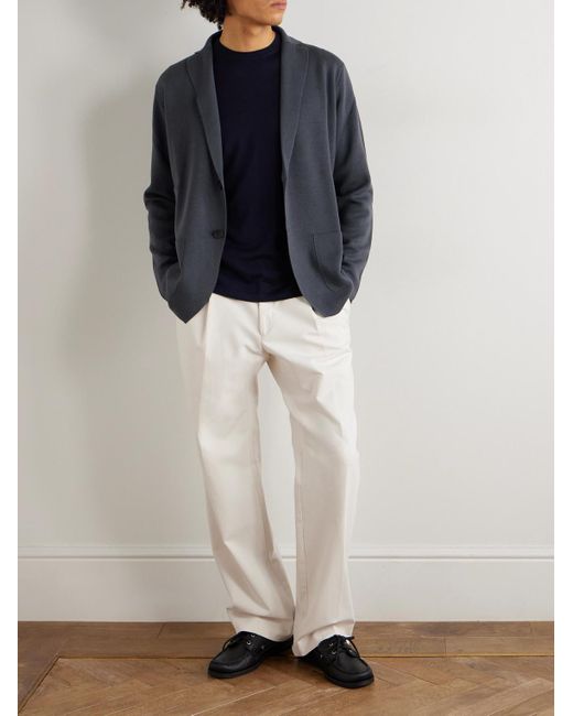 Thom Sweeney Blue Merino Wool Blazer for men