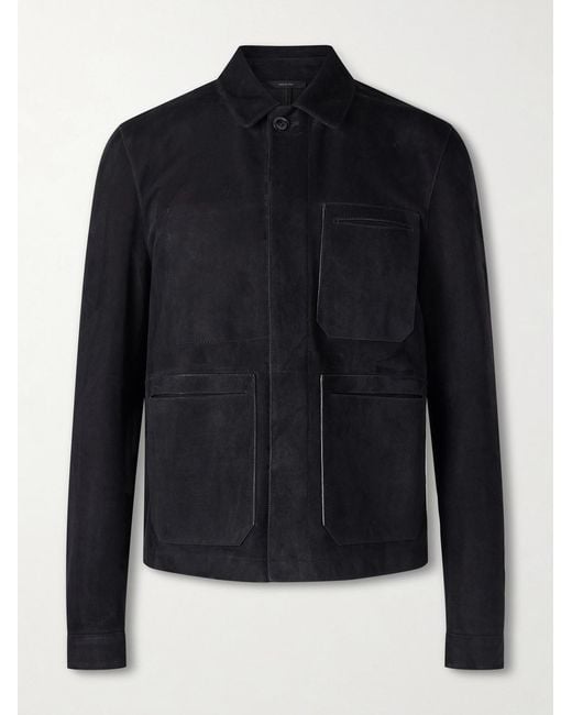 Tom Ford Blue Suede Field Jacket for men
